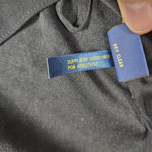 Polo Ralph Lauren Silk Semi Sheer Top Blouse Designer Cap Sleeve Black Size 4 - Picture 8 of 11